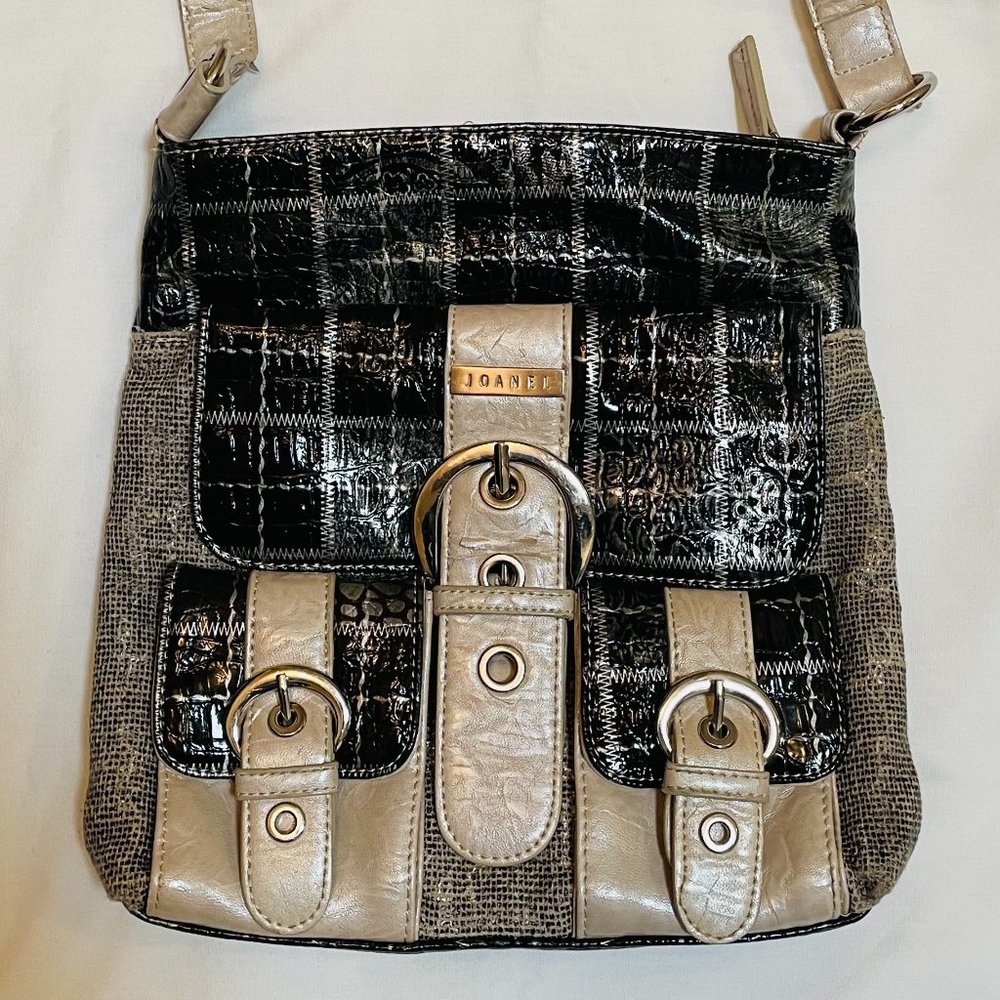 Joanel Shoulder Bag Purse Black Leather Accent